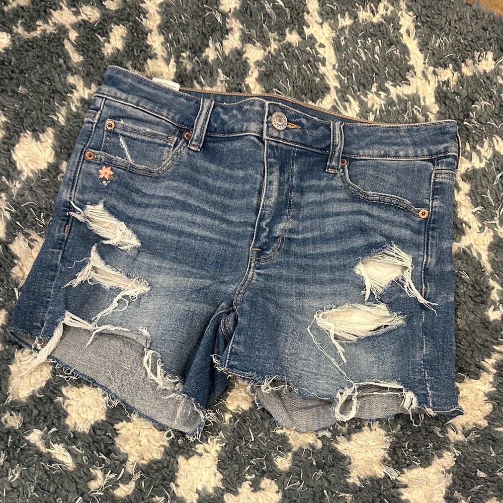 American Eagle Outfitters Ripped Blue Jean Shorts